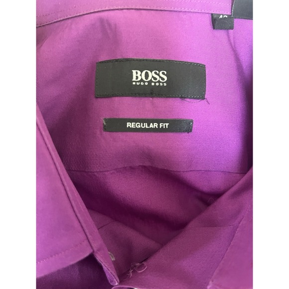 Hugo Boss Other - Hugo Boss Regular Fit Dress Shirt Mens 16.5 42‎ Solid Purple Long Sleeve
